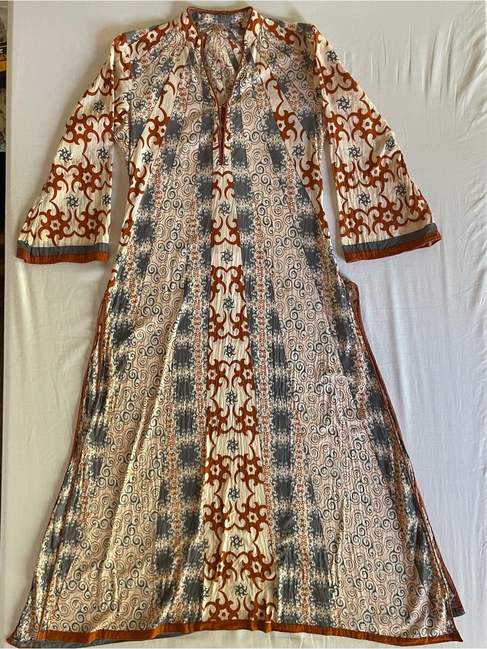 Handmade Kurta/Kurti Dress in Cream and Rust